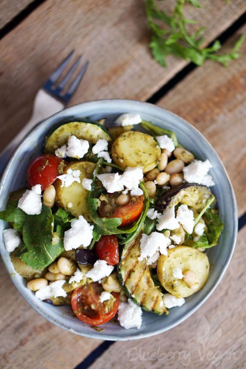 Mediterraner Kartoffelsalat mit Grillgemüse Blueberry Vegan