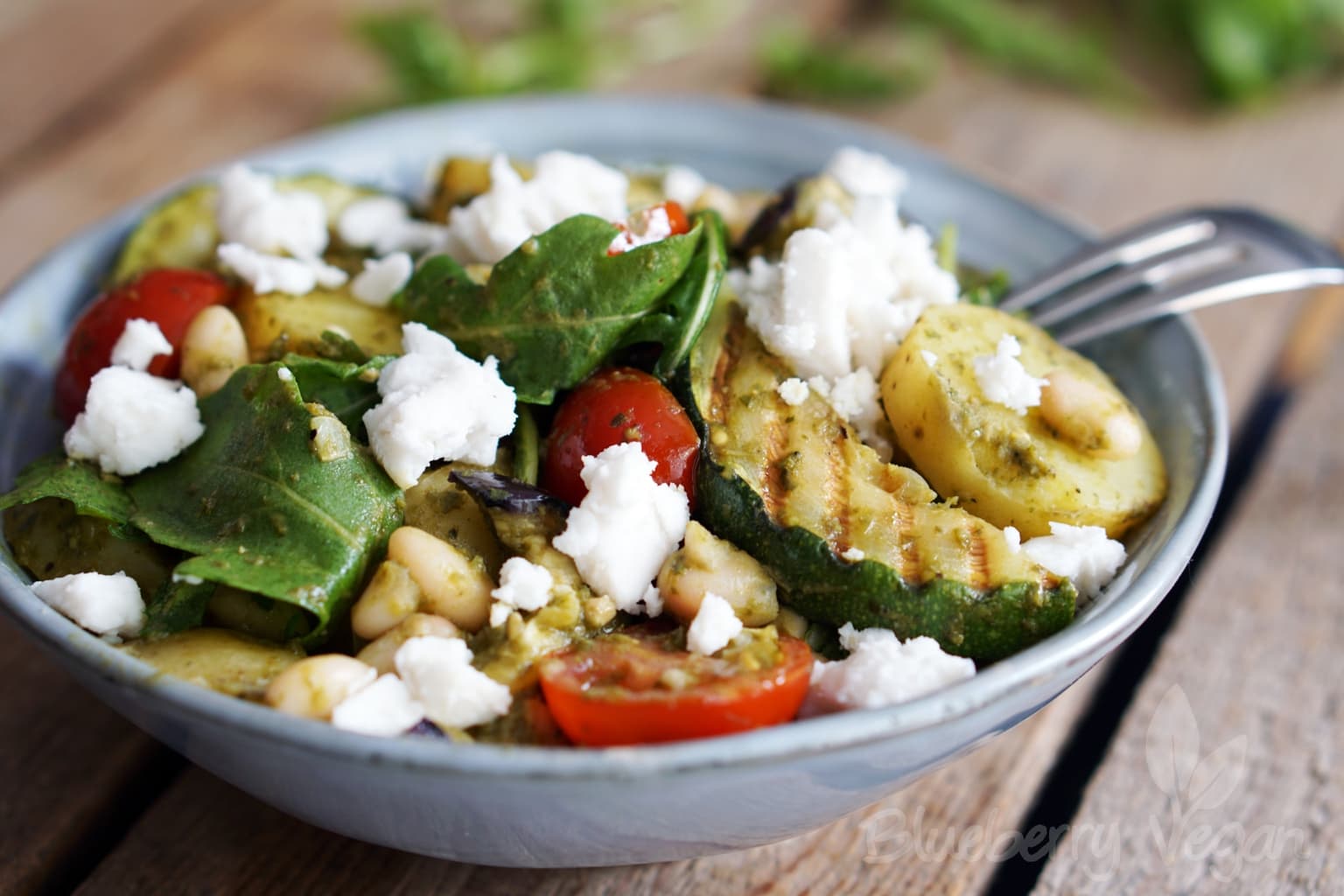 Mediterraner Kartoffelsalat mit Grillgemüse Blueberry Vegan